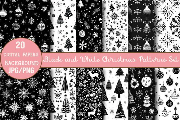 Black and White Christmas Patterns Set: A Practical Guide for Designers and Makers