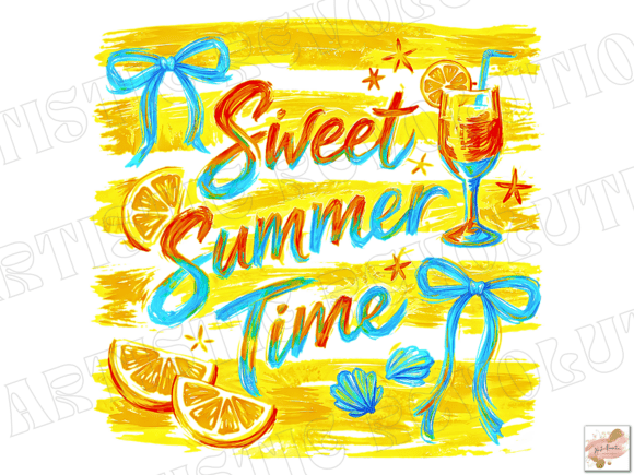 Bring Summer to Life with Brushstroke Coquette Summer PNG Striped & Vibrant Sublimation Designs