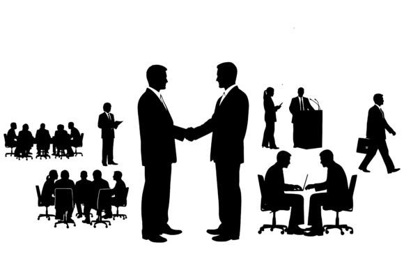 Business People Silhouettes Shaking Hand: A Practical Asset for Visual Communication