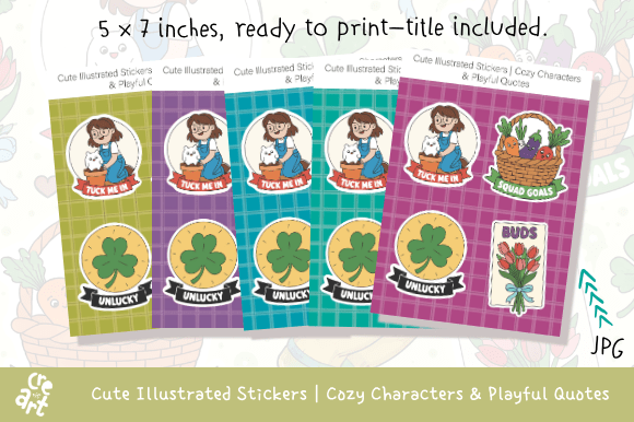 Cute Illustrated Stickers Cozy Quotes