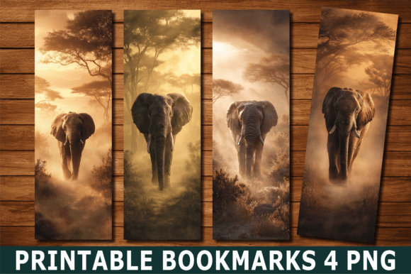 Elephant Savanna Landscape Bookmark