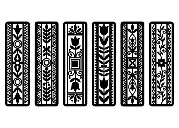 Folk Floral Bookmark EPS Bundle