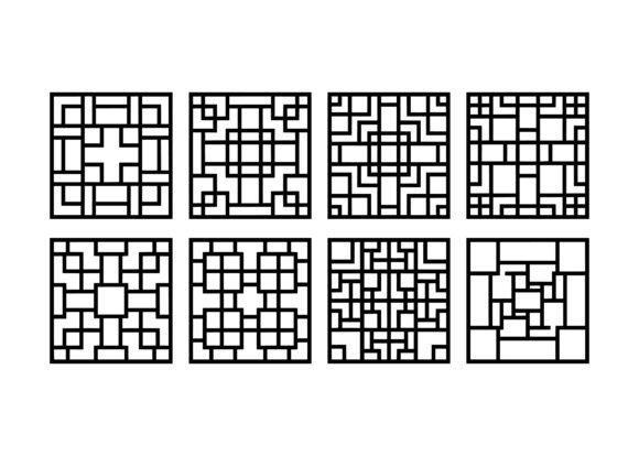 Geometric Square Pattern EPS Bundle