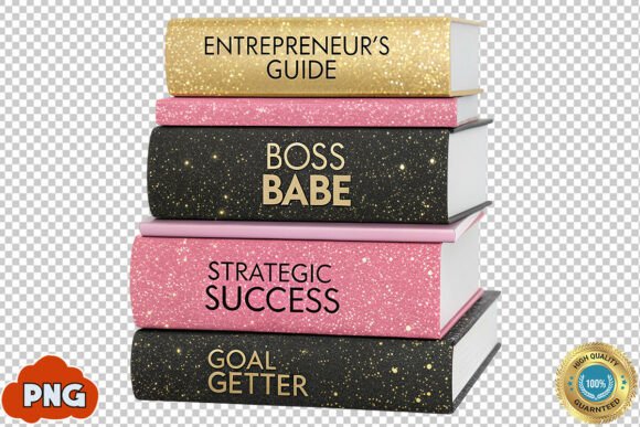 Girl Boss Books Stack, Boss Babe PNG: A High-Resolution Asset for Purpose-Driven Design Workflows