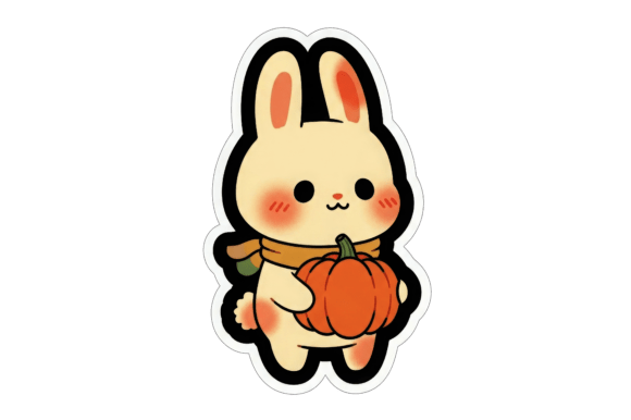 Halloween Rabbit Kids Sticker Design