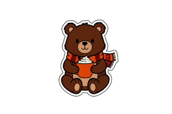 Halloween Teddy Kids Sticker Design