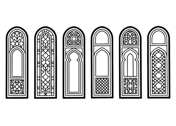 Islamic Arch Window Panel EPS Bundle
