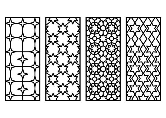 Islamic Star Pattern Panel EPS Bundle