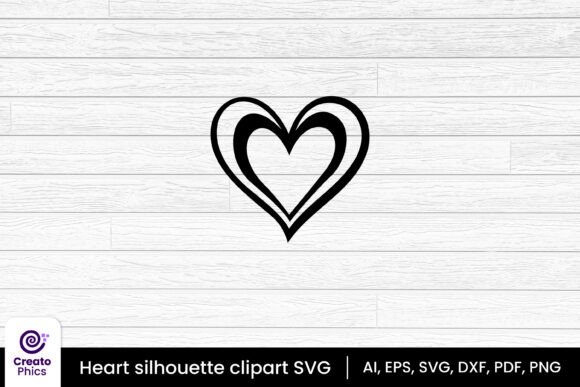 Love Heart Clipart Silhouette SVG: Timeless Romance, Built for Modern Making