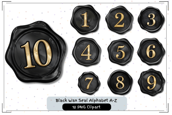 Luxury Numbers Wax Seal Black Stamps: A Refined Design Asset for High-Intent Branding