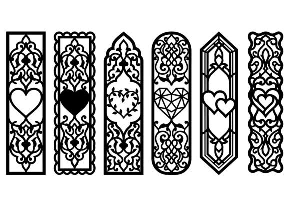 Luxury Ornamental Heart Bookmark EPS