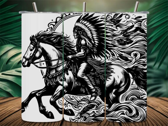 Native Warrior Riding Horse: A Bold, Versatile Laser Design for Custom Tumblers