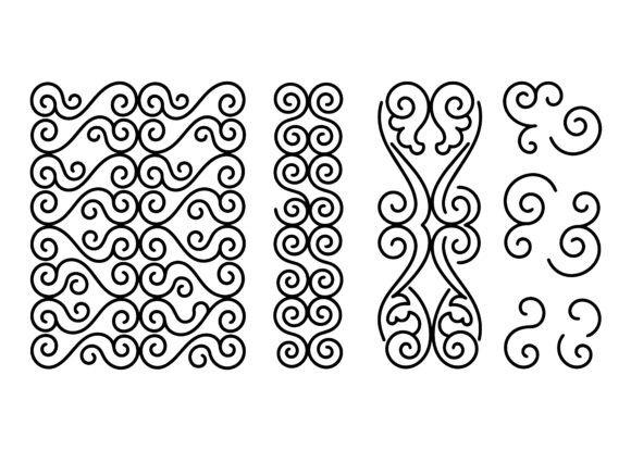 Ornamental Swirl Pattern EPS Bundle: Elegant, Scalable Vector Art for Craft & Design Professionals