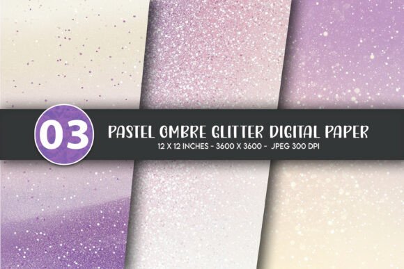 Pastel Ombre Glitter Digital Paper