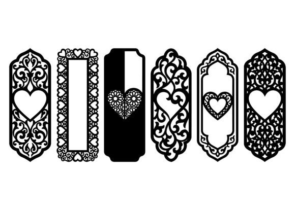 Romantic Heart Bookmark EPS Bundle