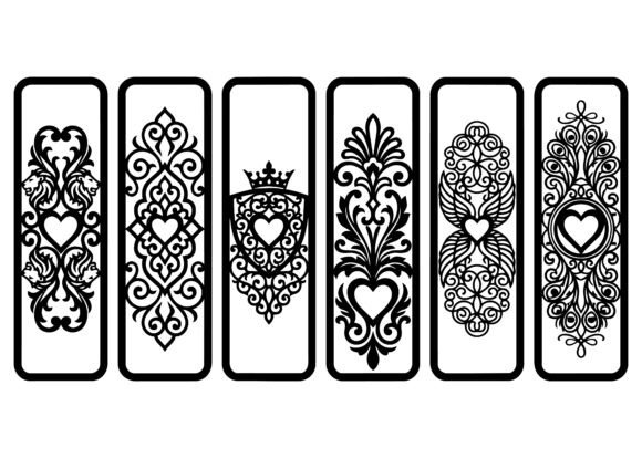Royal Heart Ornament Bookmark EPS Bundle