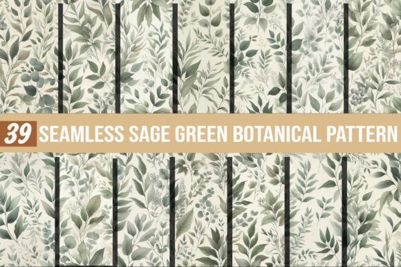 Sage Green Botanical Pattern
