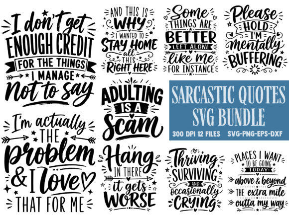 Sarcastic Quotes SVG Bundle
