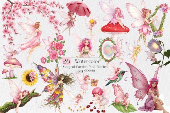 Watercolor Magical Garden Pink Fairies: A Strategic Creative Asset for Purpose-Driven Design