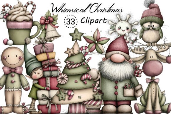 Whimsical Christmas Clipart Bundle