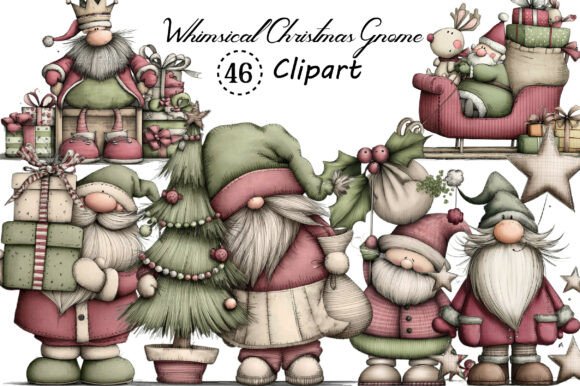 Whimsical Christmas Gnome Clipart: A Magical Addition to Your Creative Projects