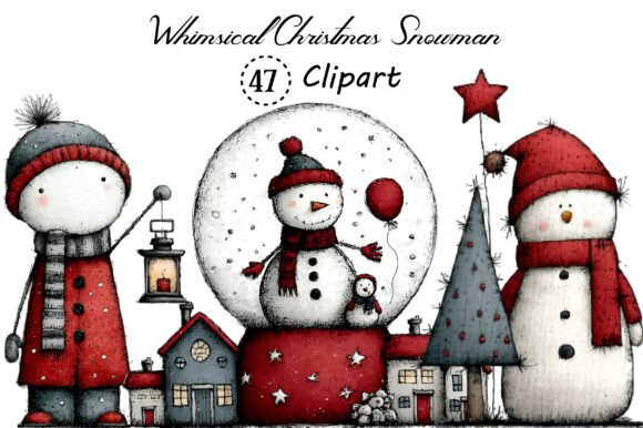 Whimsical Quirky Snowman Clipart Bundle: A Strategic Asset for Creative and Commercial Use