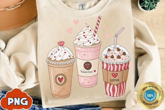 Whipped Cream Coffee Valentine’s Day PNG