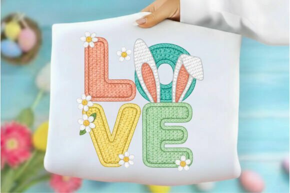 Yarn Crochet Easter Love PNG